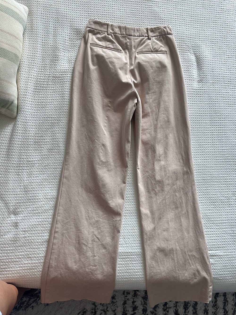 Reiss High-Rise Wide-Leg Women's Pants in Light Taupe - Picture 2 of 3